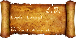 Losó Dominik névjegykártya